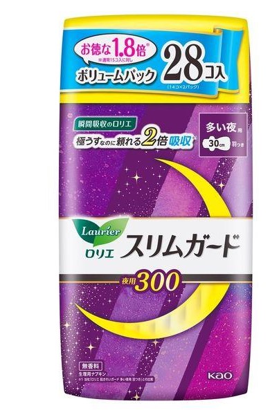 Băng vệ sinh Laurier mỏng cánh ban đêm 30cm 28 miếng