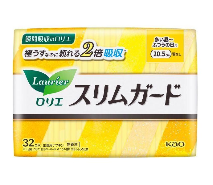 花王 ロリエ スリムガード 多い昼〜ふつうの日用（羽なし）32コ入